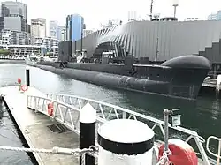 HMAS Onslow on display at the Australian National Maritime Museum in 2017