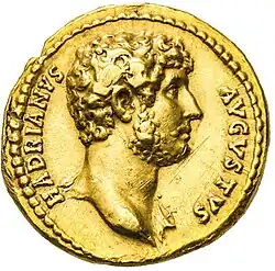Hadrian Aureus with the portrait type Delta-Omikron, Rome, 129-130AD