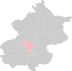 Location of Haidian District in Beijing
