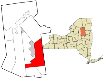 Location in Hamilton County and the state of New York.