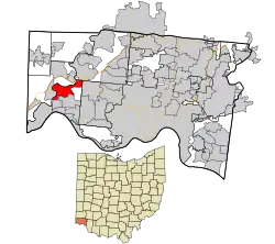 Location in Hamilton County and the state of Ohio.