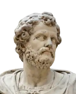 a photograph of a marble head depicting Hannibal