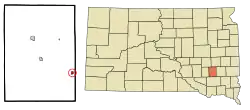 Location in Hanson County and the state of South Dakota