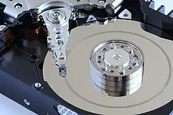 Image 18A head crash on a modern hard disk drive