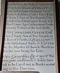 Framed text of parish benefactors