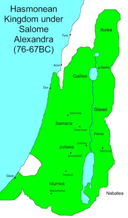 Hasmonean Kingdom in 76-67 BCE under Salome Alexandra