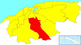 Location of Arroyo Naranjo in Havana