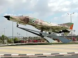 A F-4E Phantom II Kurnas of the 107 Squadron "Knights Of The Orange Tail" – at the Ilan-Ramon-Square roundabout in Beersheba