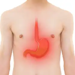 Graphic visualizing the sensation of heartburn