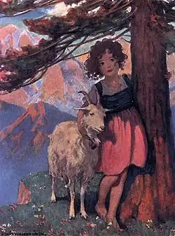 Frontispiece in Heidi by Johanna Spyri, 1922 edition