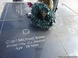 Detail of the accident memorial on Tramore Beach