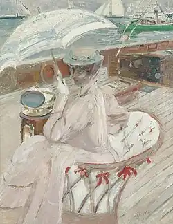 Madame Helleu on Her Yacht L'étoile, oil on canvas, ca. 1898–1900