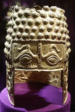 Golden Dacian helmet of Cotofenesti, in Romania