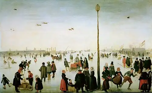 Winter Landscape with a Frozen River and Figures by Hendrick Avercamp, c.1620