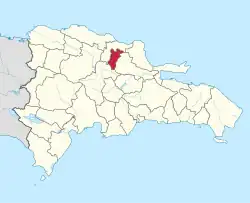 Location of the Hermanas Mirabal Province