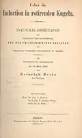 Ueber die Induction in rotirenden Kugeln, 1880