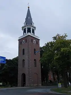 Bell tower of the Protestant Church in 2012
