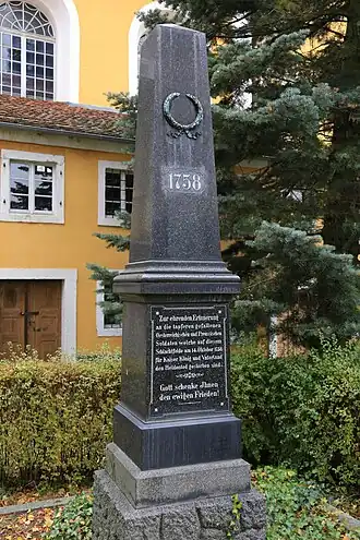 Memorial to the soldiers commanded by Siegmund (Simon) von Langen in the Hochkirch cemetery