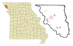 Location of Bigelow, Missouri