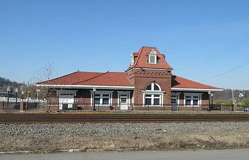 Homestead Pennsylvania Railroad Station, built circa 1890, on Amity Street in Homestead
