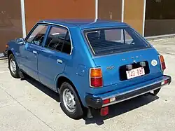1978-1979 export 5-door model Civic with rear hatch opening down to the bumper.