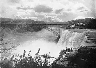 Upper Steel Arch Bridge from Goat Island, 1900