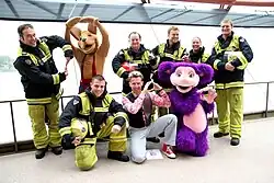 Members of the Hooley Dooleys with firefighters of Fire and Rescue NSW, 2007