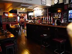 The pub's interior