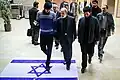 Hossein Shariatmadari, editor of the Iranian newspaper Kayhan, stepping on an Israeli flag at Amirkabir University of Technology (2015)