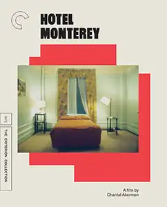 Poster showing a room of the Hotel Monterey, with the film title in uppercase black text