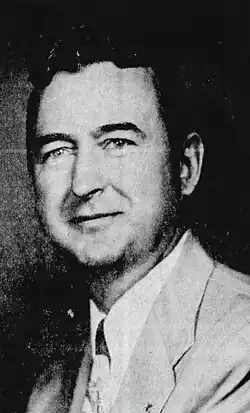 1961 black and white newspaper photo of Howard E. Armstrong