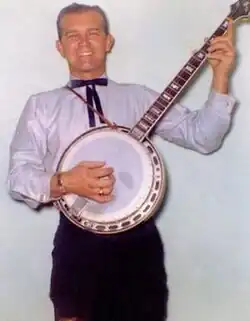 Playing the banjo