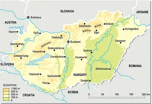 Map of the extreme points of Hungary