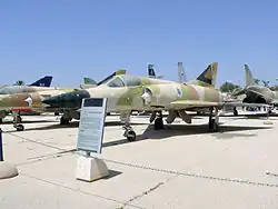 An IAI Nesher of 113 Squadron "Hornet" at the IAF Museum near Hatzerim Airbase in 2014