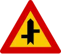 Offset road junction left right, with priority