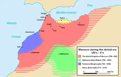 Political map of Morocco