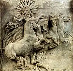Helios in his chariot, early 4th&nbsp;century&nbsp;BC, Athena's temple, Ilion