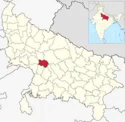 Location of Kannauj district in Uttar Pradesh