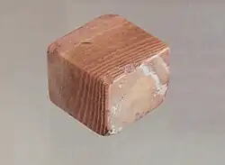 Indus Valley Civilization weight in veined jasper, excavated in Susa in a 12th-century BC princely tomb. Louvre Museum Sb 17774.[46]