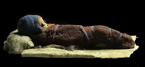 The infant mummy (Tomb A-2), probably the son of the Cherchen Man[8]