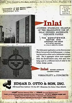 Advertisement of “Inlai” Concrete Product Used to Create Facade Art