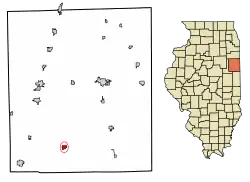 Location of Cissna Park in Iroquois County, Illinois