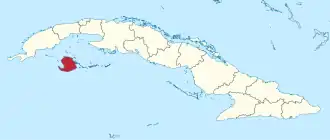 Isla de la Juventud in red