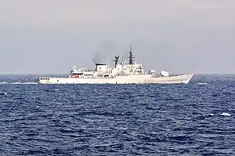 Zeffiro conducting a firing exercise on 21 October 2015.