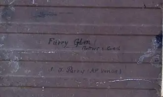 J.T Parry fireplace slate close up of reverse