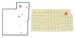 Location within Jackson County and Kansas