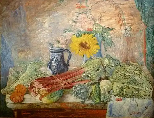 Flowers and Vegetables (1896), oil on canvas, 79 × 98&nbsp;cm; collection Royal Museum of Fine Arts Antwerp