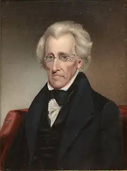 James Tooley, Jr., Portrait of Andrew Jackson, 1840, copy of a painting made that same year by Marchant. National Portrait Gallery, Washington, D.C.