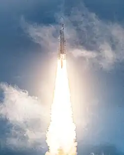 Ariane 5 flight VA256 lifts off from Kourou with the James Webb Space Telescope on 25 December 2021.