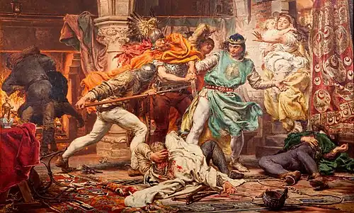 Śmierć króla Przemysła II (Death of King Przemysł), Jan Matejko, 1875
